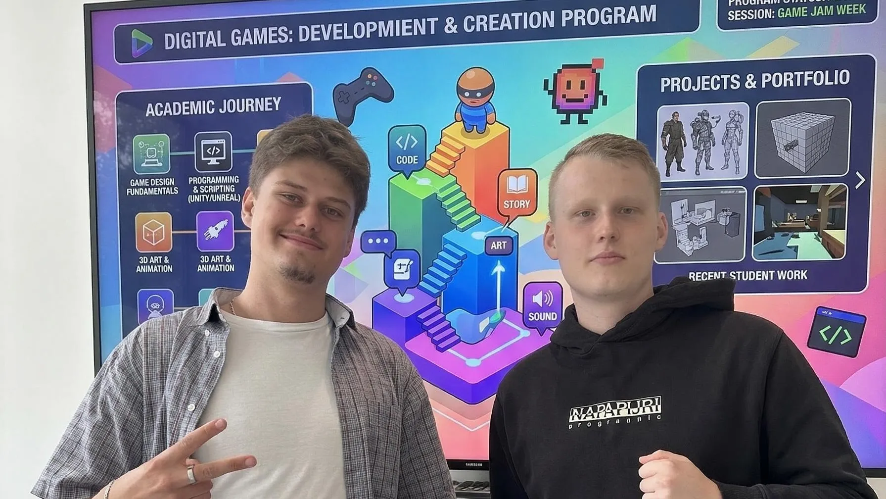 Bachelor Digital Games Business students studying part-time at GoVersity