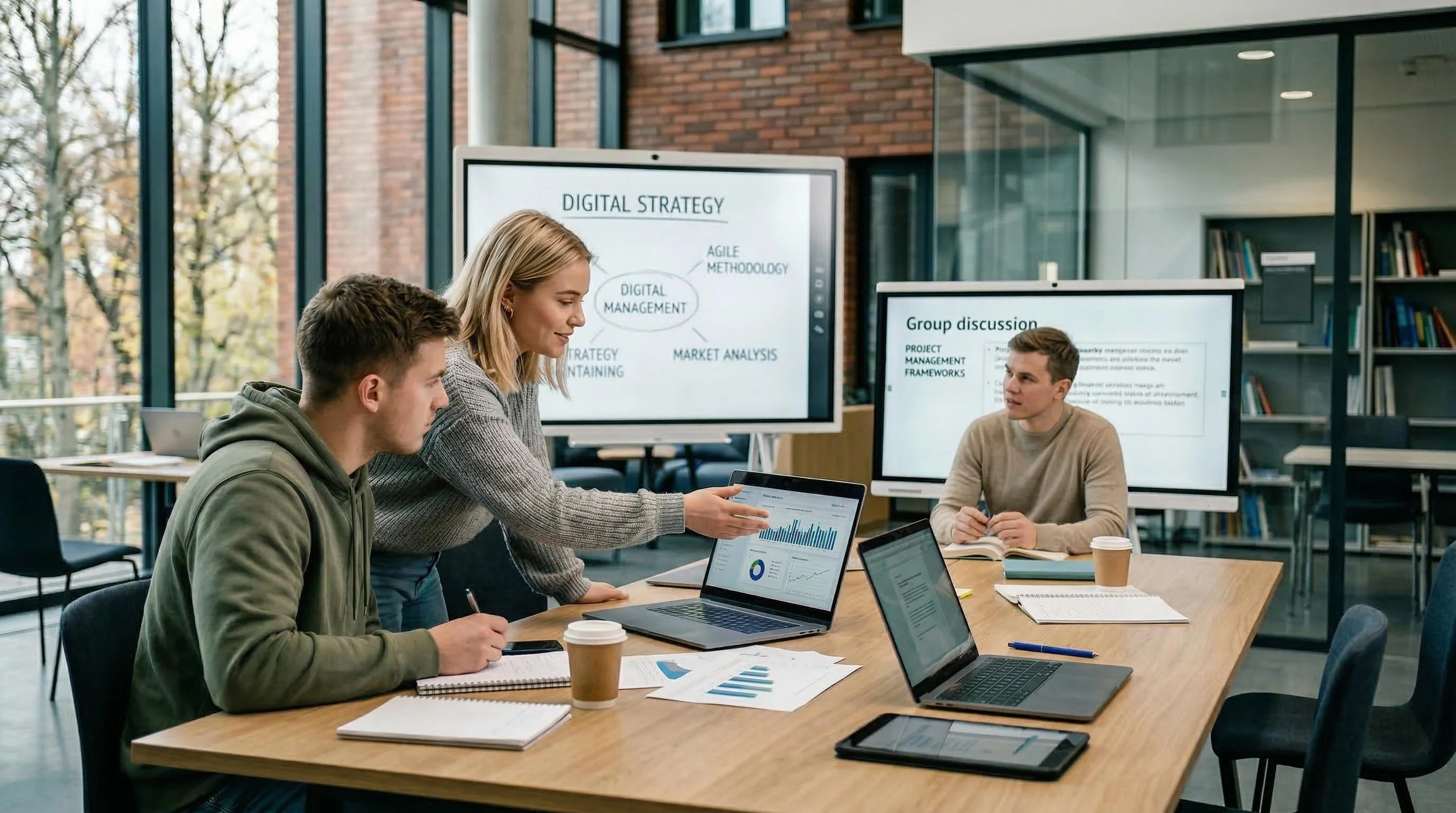 Master Digital Management Studierende beim berufsbegleitenden Studium an der GoVersity